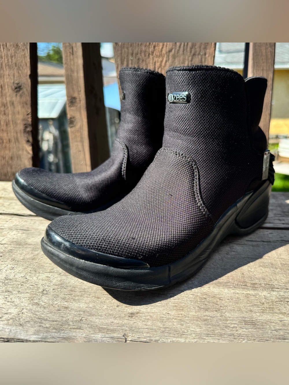 Bzees Black Low Ankle Boots